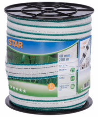 Ruban Star Classe blanc/vert 40mm 200m