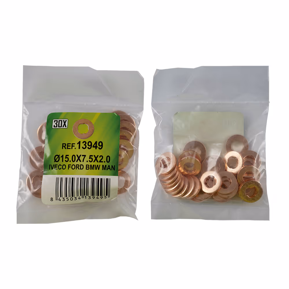 Sac de 30 rondelles de cuivre pour injecteurs (15.0 x 7.5x 2.0mm)