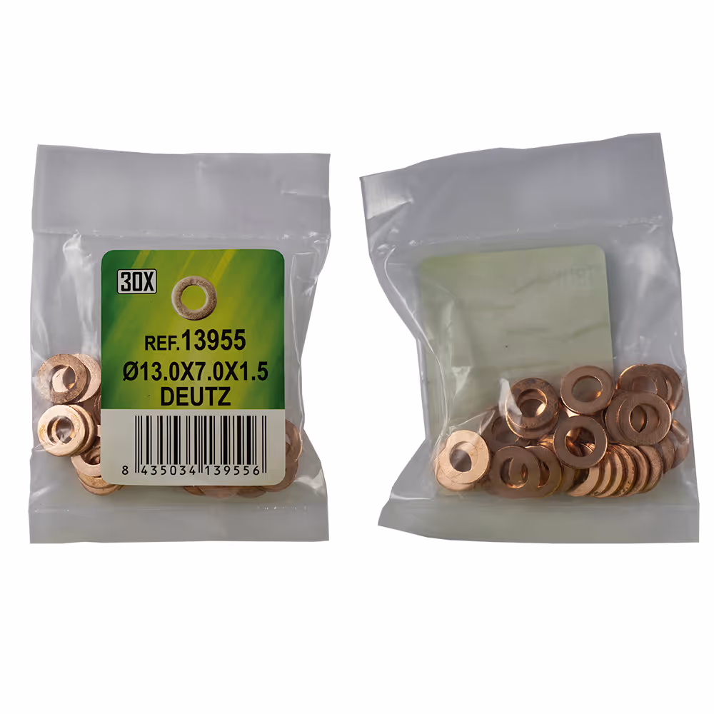 Sac de 30 rondelles en cuivre pour injecteurs - ø13.0x7.0x1.5 - deutz (ref. 53464)