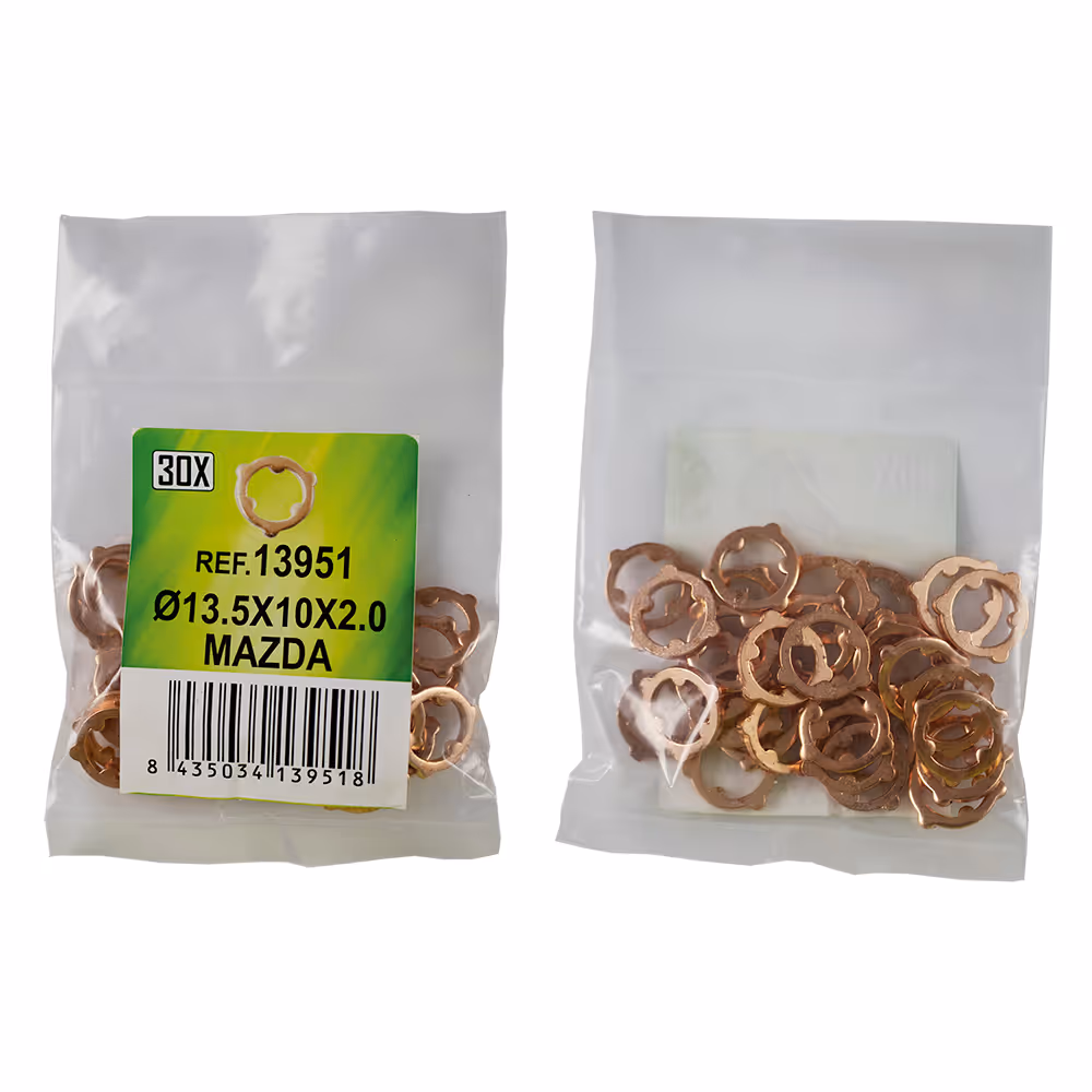 Sac de 30 rondelles en cuivre pour injecteurs - ø13.5x10x2.0 - mazda (ref. 53464)