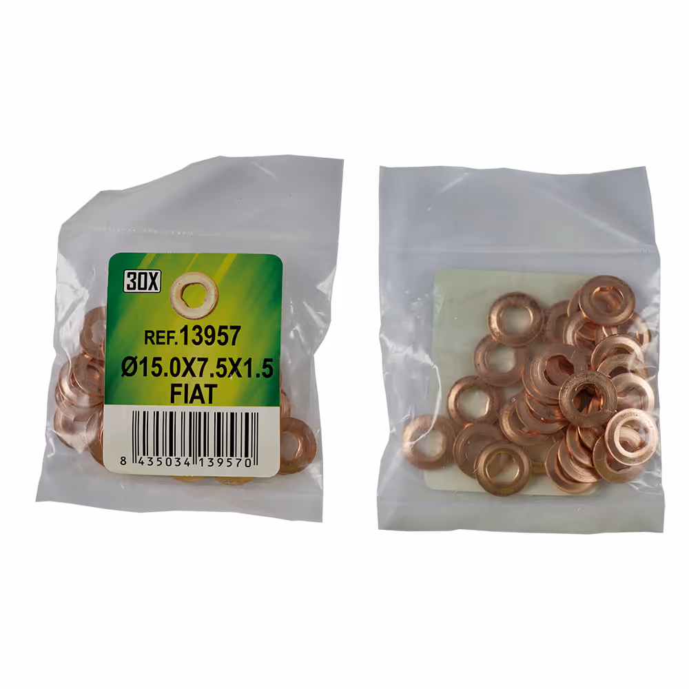 Sac de 30 rondelles en cuivre pour injecteurs - ø15.0x7.5x1.5 - fiat (ref. 53464)