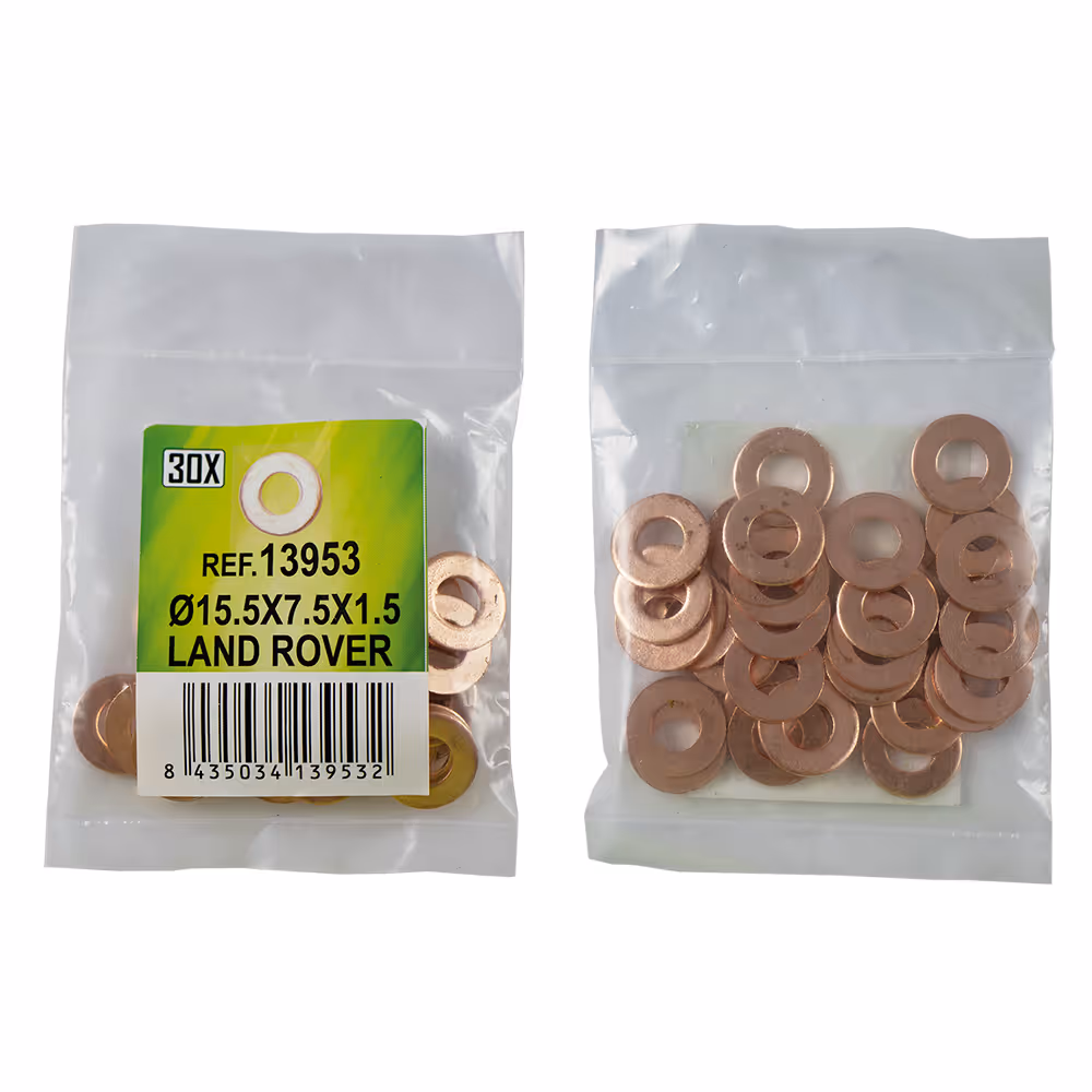 Sac de 30 rondelles en cuivre pour injecteurs - ø15.5x7.5x1.5 - land rover (ref. 53464)