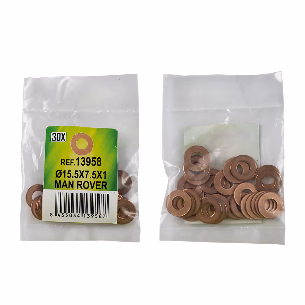 Sac de 30 rondelles en cuivre pour injecteurs - ø15.5x7.5x1 - man rover (ref. 53464)