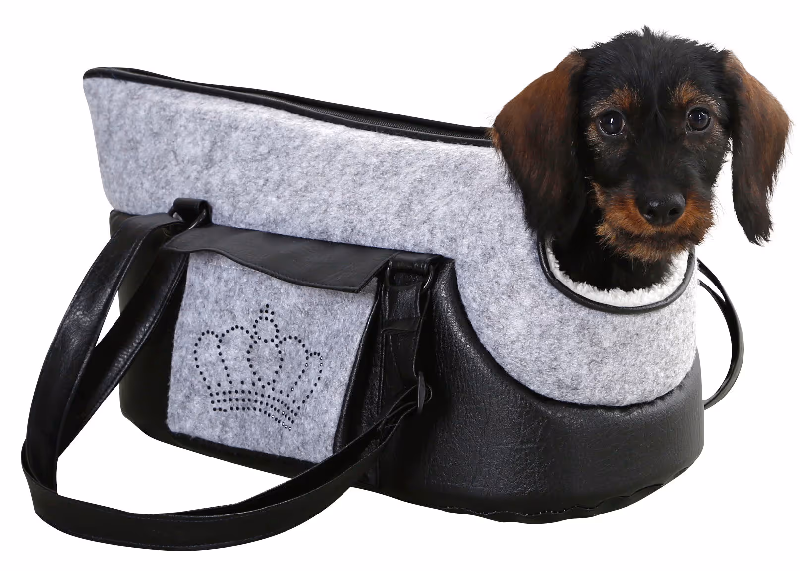 Sac de transport Chiara gris clair/noir, 40X20X21cm