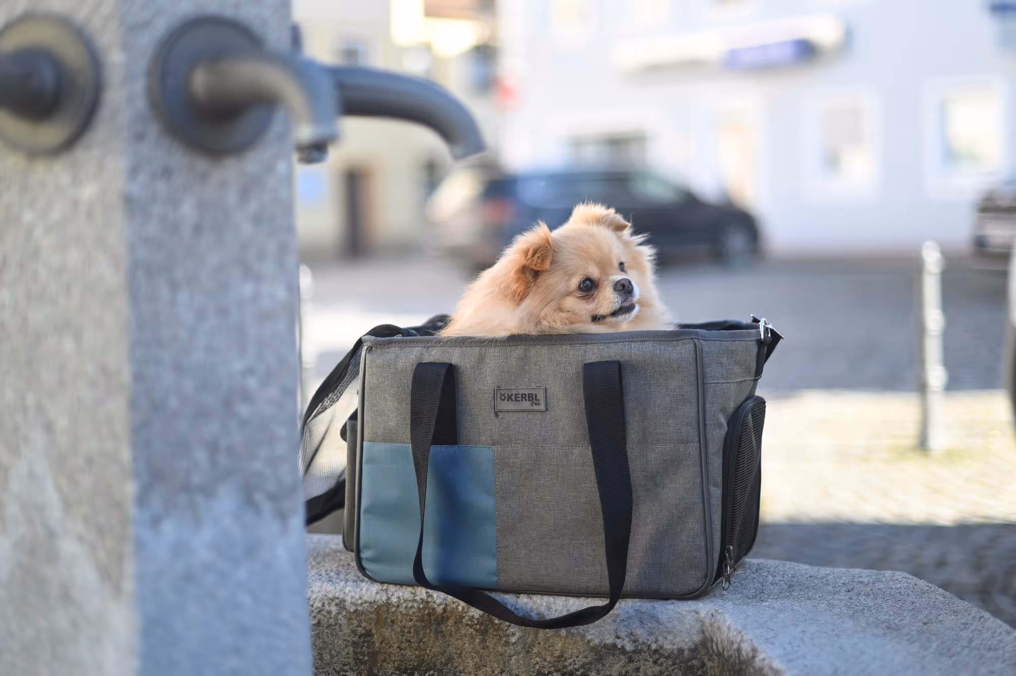 Sac transport Vacation gris/bleu, 44X20X27cm