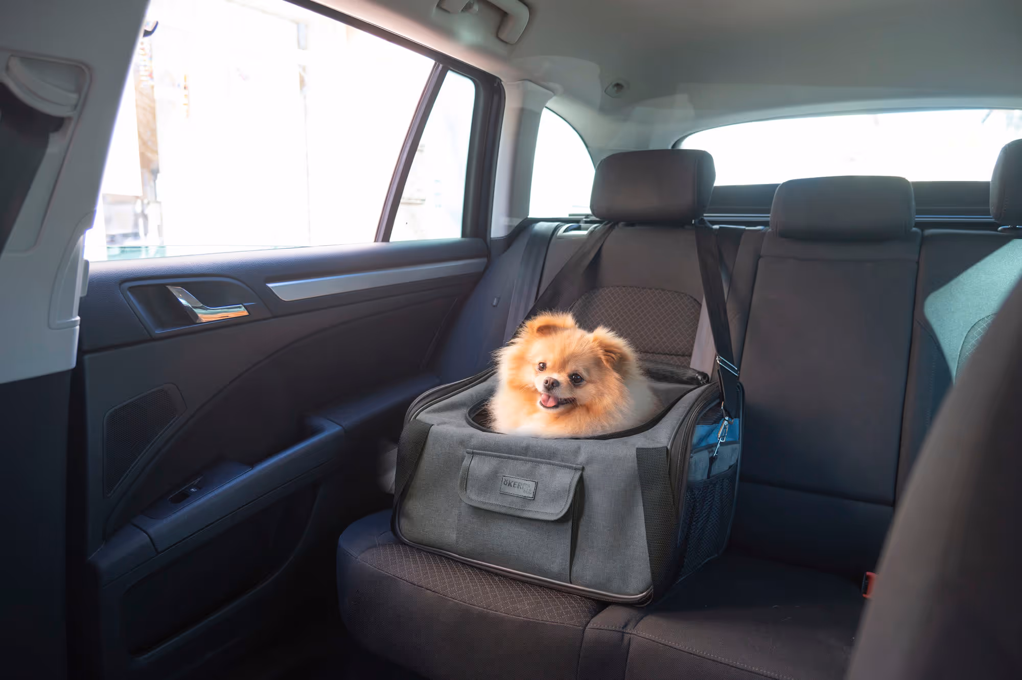 Sac voiture Vacation gris/bleu, 44X35X30 cm
