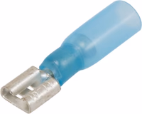 Sachet 10 cosses plates femelles thermoretractables bleues