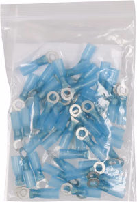 Sachet 50 cosses a oeil thermoretractable bleue pour fil 1.5 a 2.5mm² m5