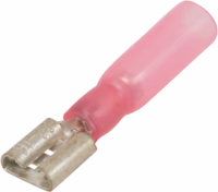 Sachet 50 cosses plates femelles thermoretractables rouge