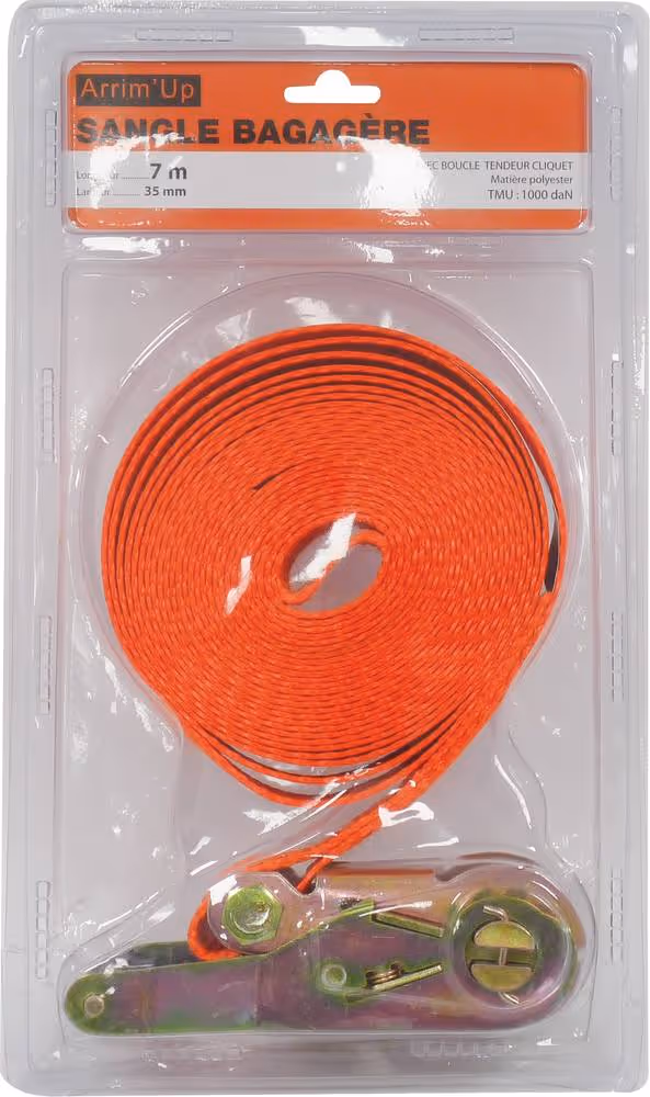 SANGLE BAGAGERE 35MM 7 METRES AVEC CLIQUET