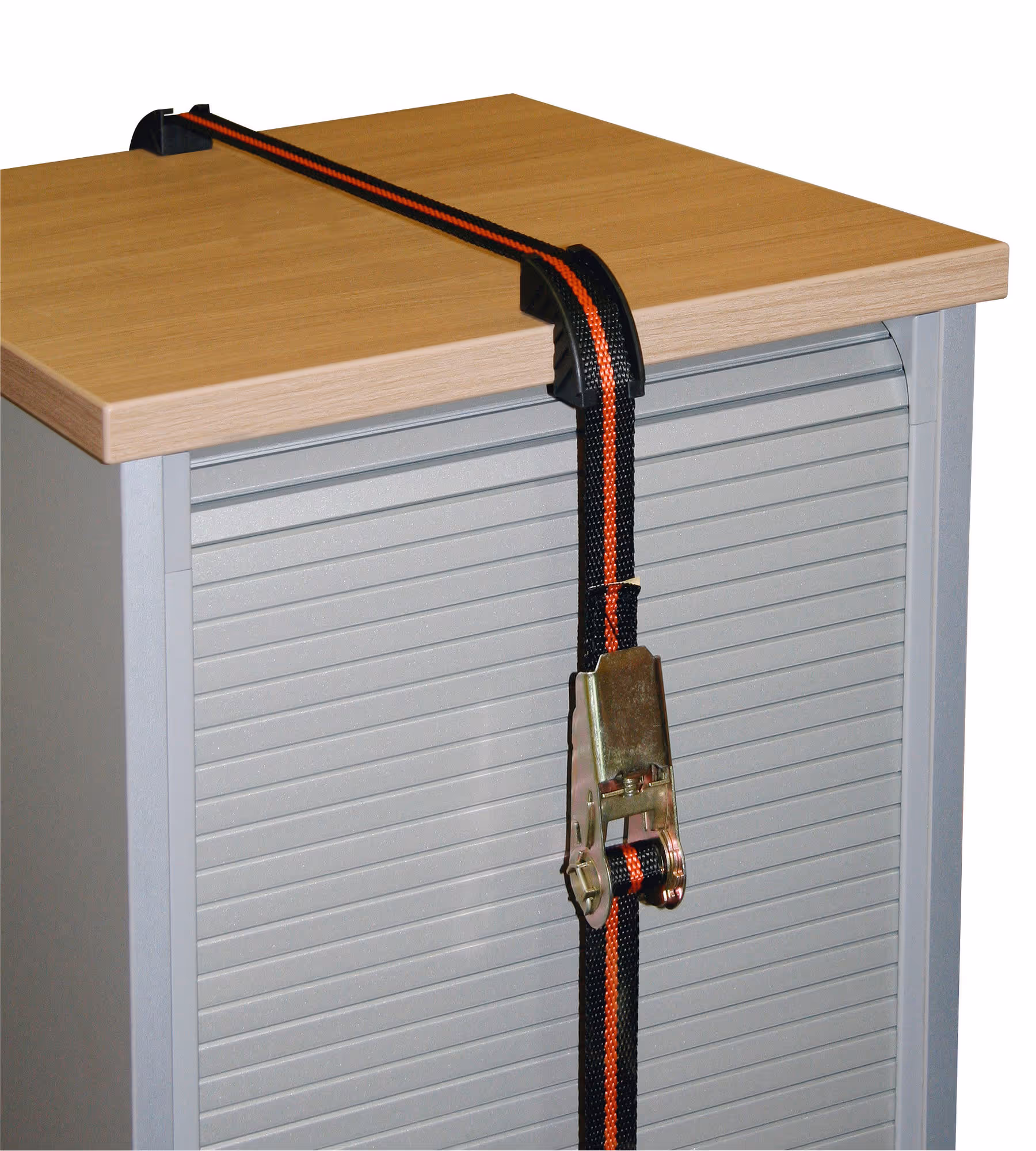 Sangle d'arrimage à cliquet av 4 protections angle 5m X 25mm