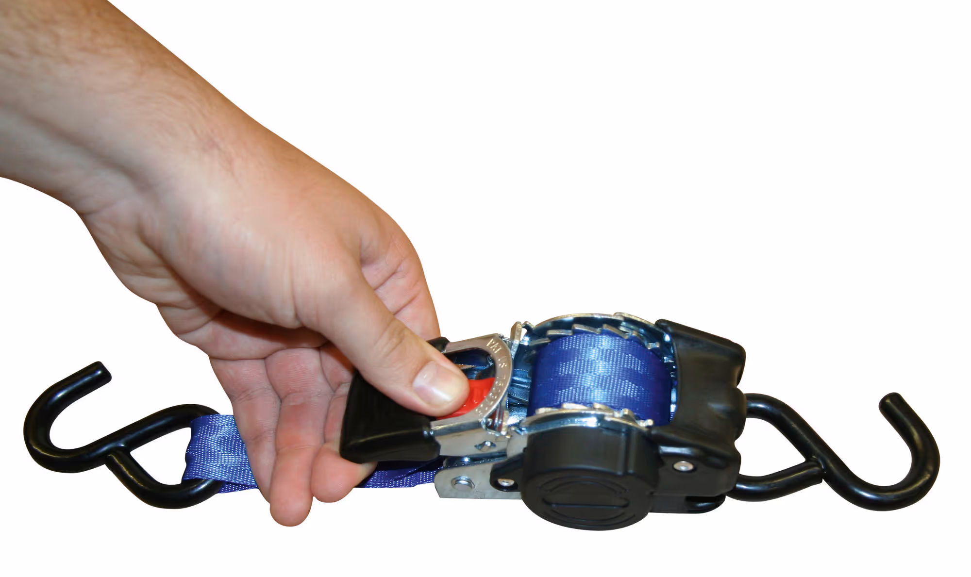 Sangle d'arrimage automatique av enrouleur 25mm X 1,8m, bleu