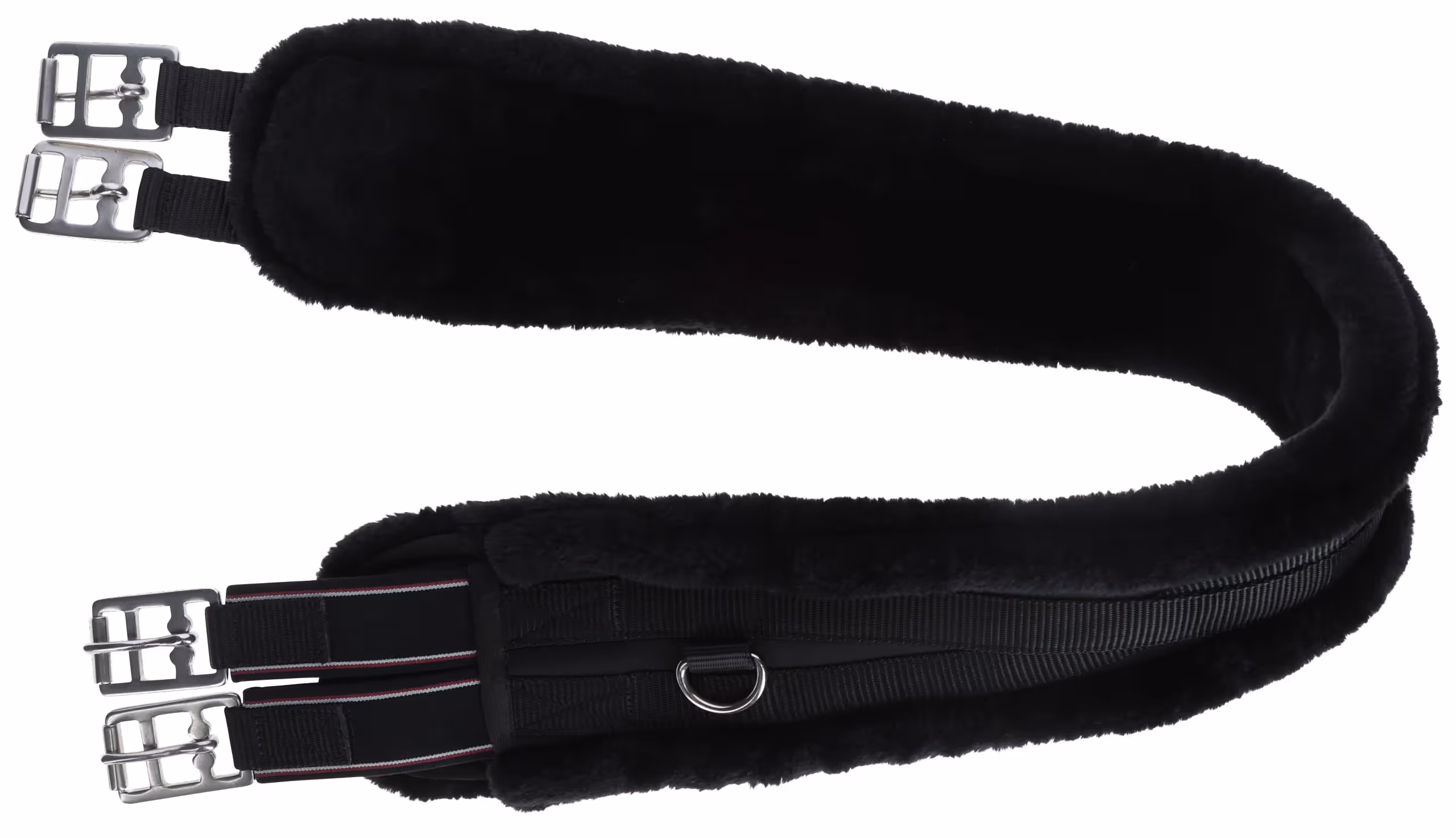 Sangle de selle avec polaire noire, 135 cm