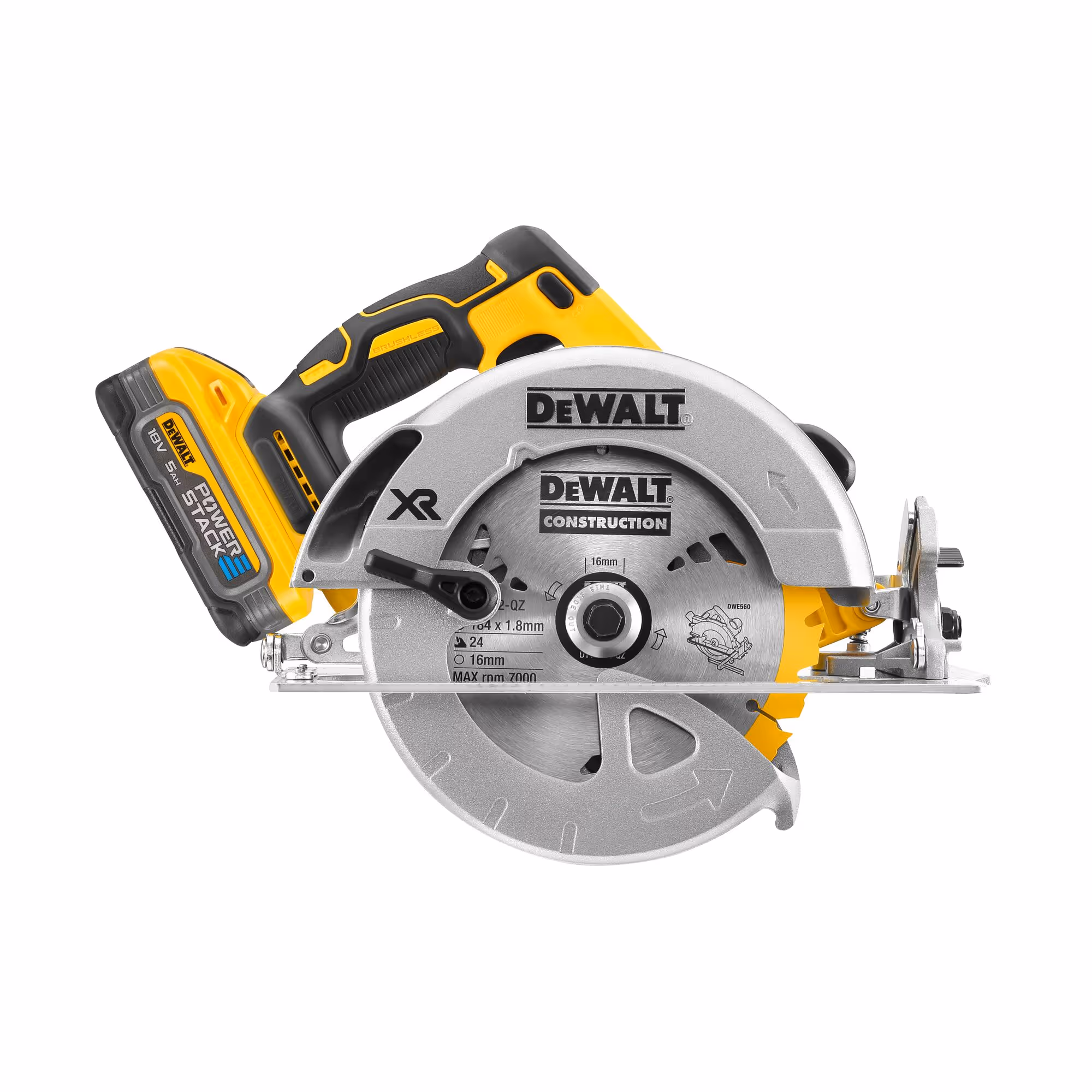 Scie circulaire XR 18V 5Ah Li-Ion Brushless 184 mm - POWERSTACK avec batteries