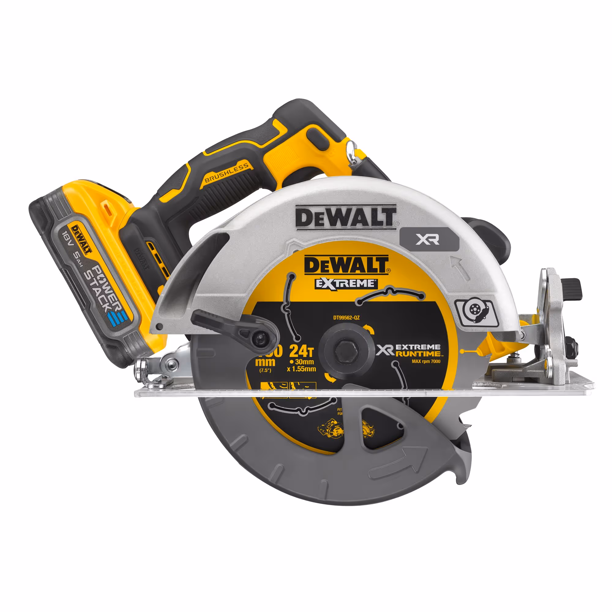 Scie circulaire XR 18V ADVANTAGE 5Ah Li-Ion Brushless 190 mm - POWERSTACK avec baterries