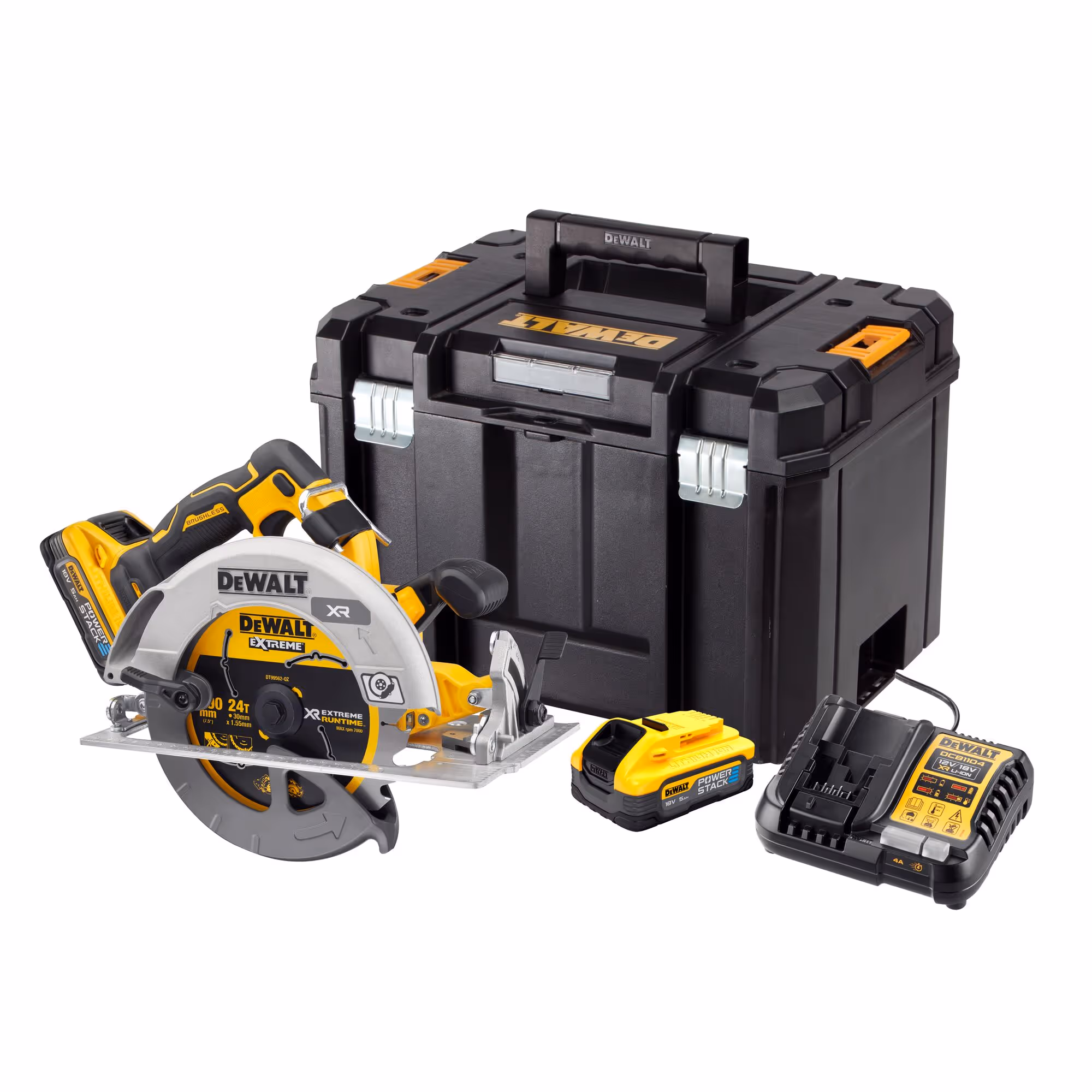 Scie circulaire XR 18V ADVANTAGE 5Ah Li-Ion Brushless 190 mm - POWERSTACK avec baterries