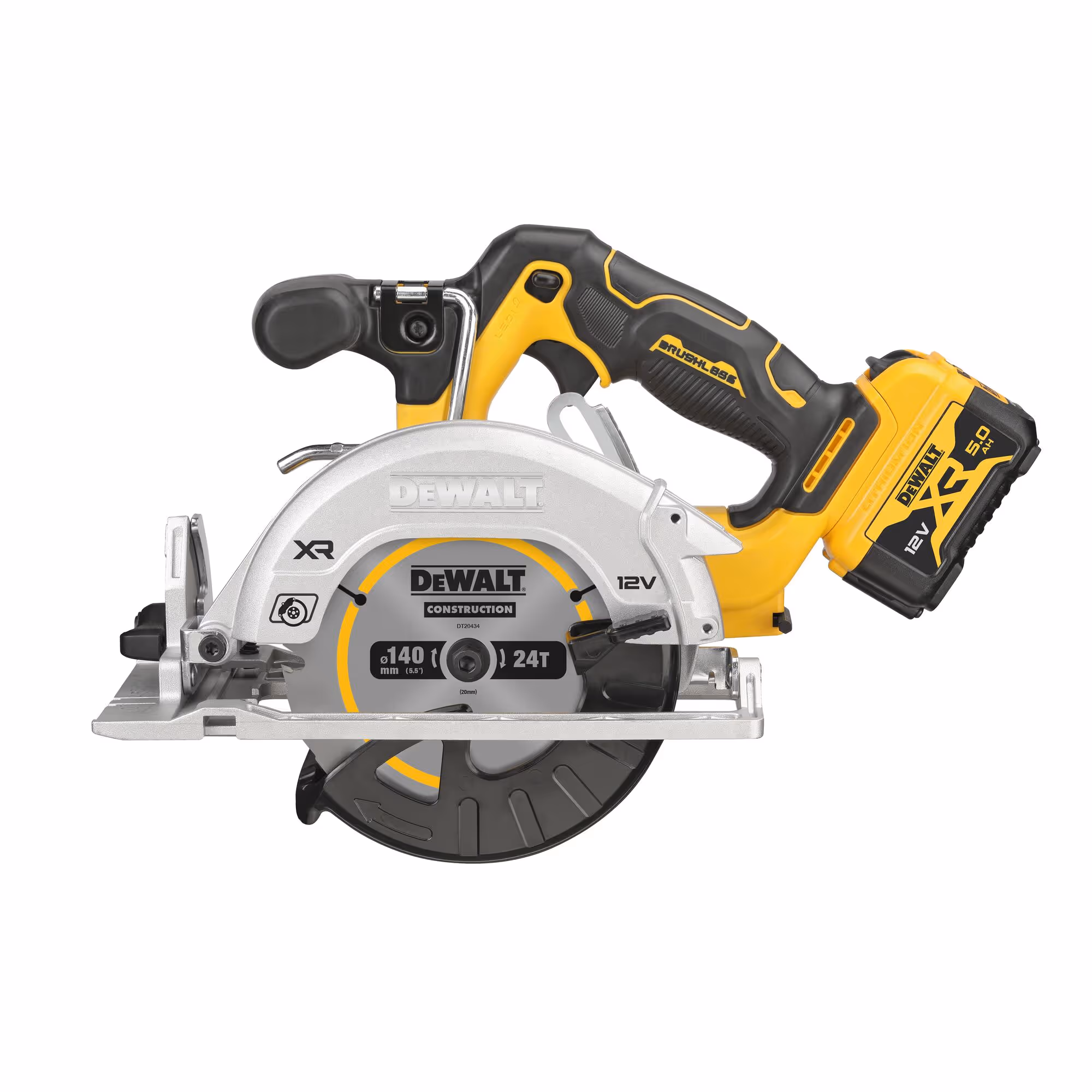 Scie circulaire XR 12V 5Ah Li-Ion Brushless 140 mm avec batteries