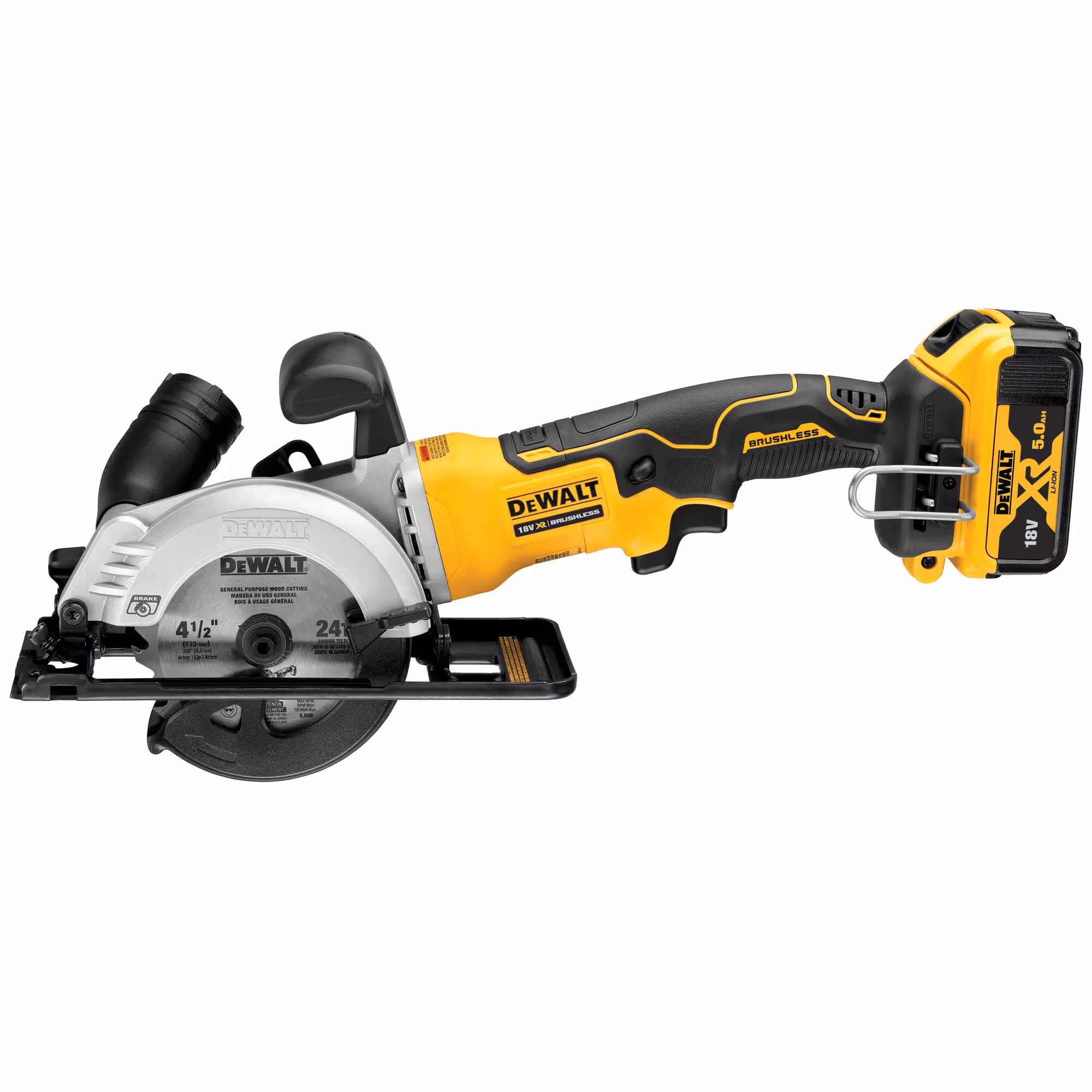 Scie circulaire XR 18V 5Ah Li-Ion Brushless 115 mm avec batteries