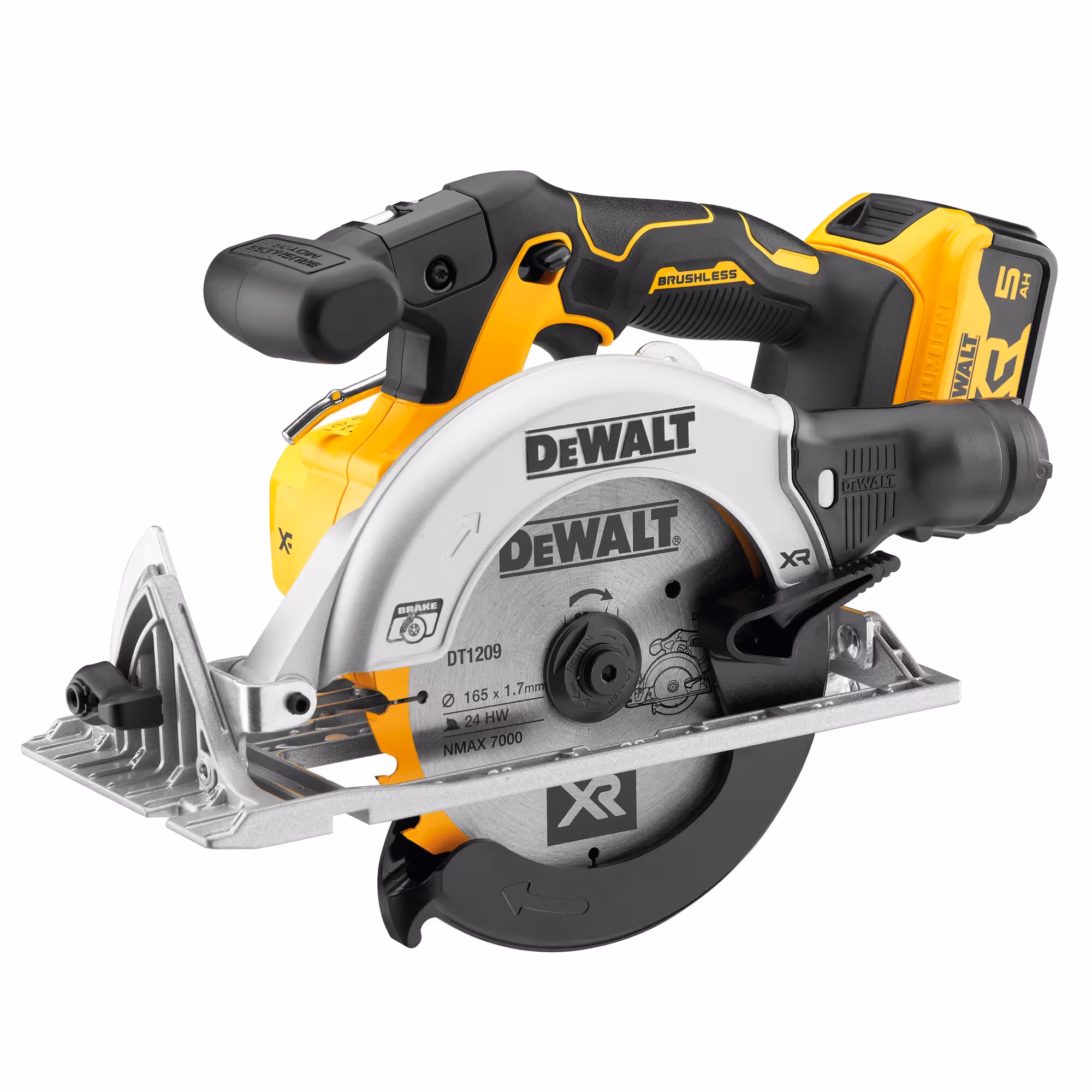 Scie circulaire XR 18V 5Ah Li-Ion Brushless 165 mm avec batteries