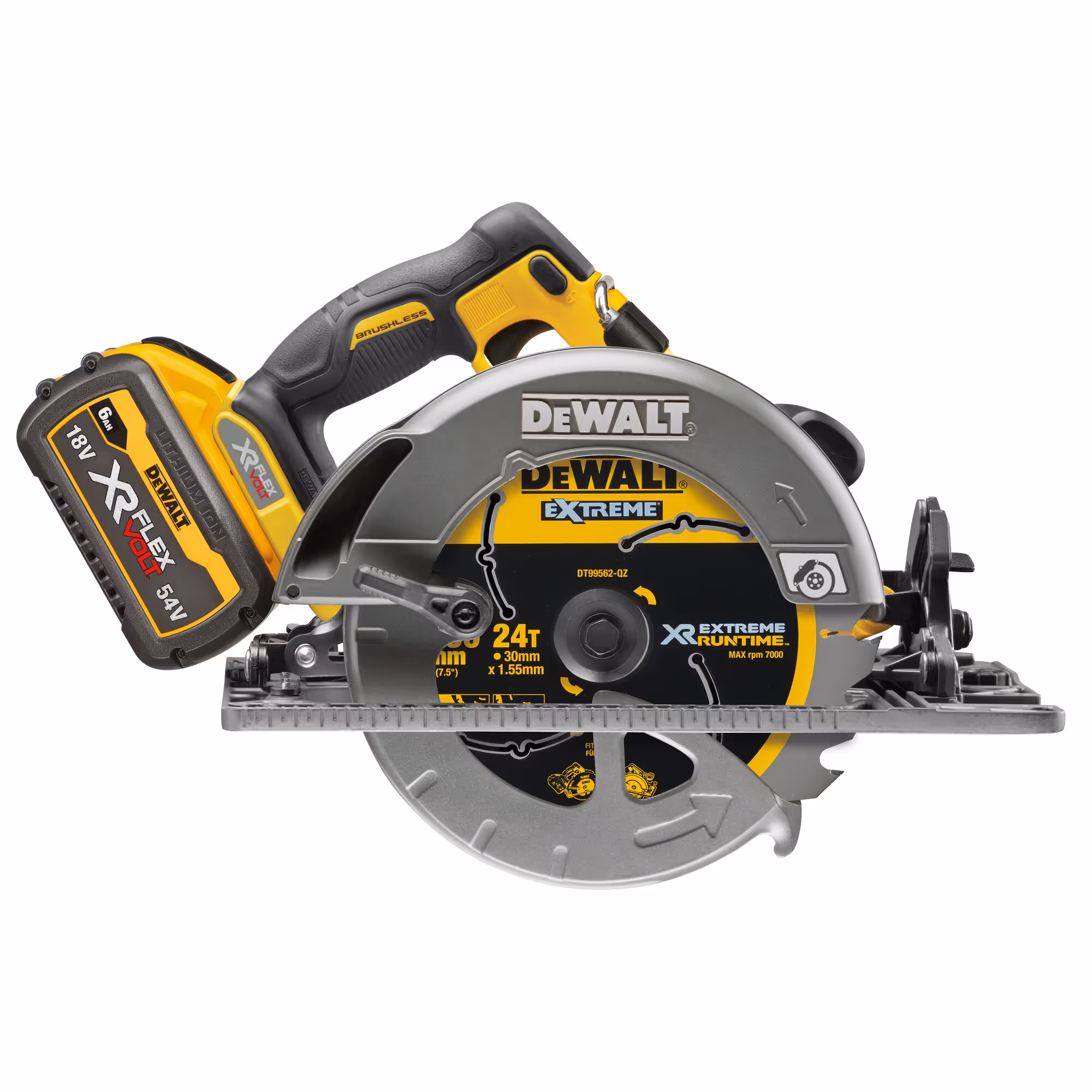 Scie circulaire XR FLEXVOLT 54V 2Ah Li-Ion Brushless 190 mm avec batteries