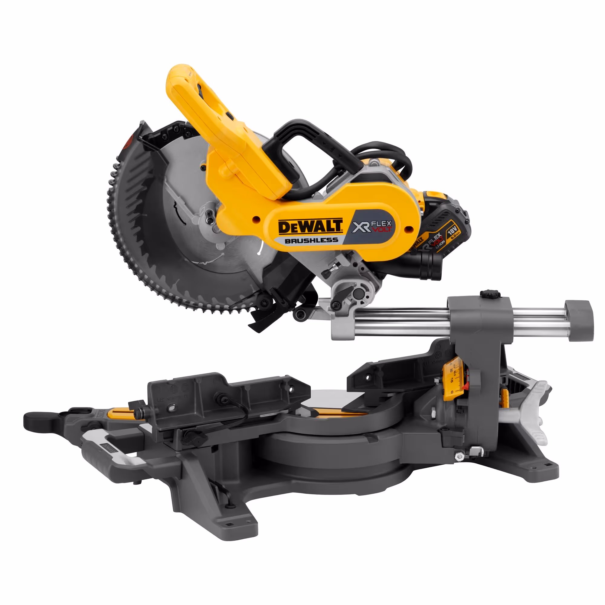 Scie à onglets radiale XR FLEXVOLT 54V 2Ah Li-Ion Brushless 250 mm avec batterie