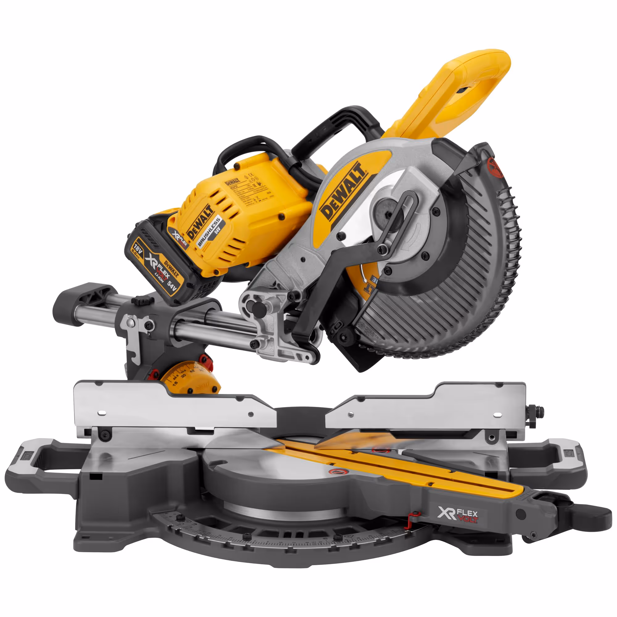 Scie à onglets radiale XR FLEXVOLT 54V 2Ah Li-Ion Brushless 250 mm avec batterie