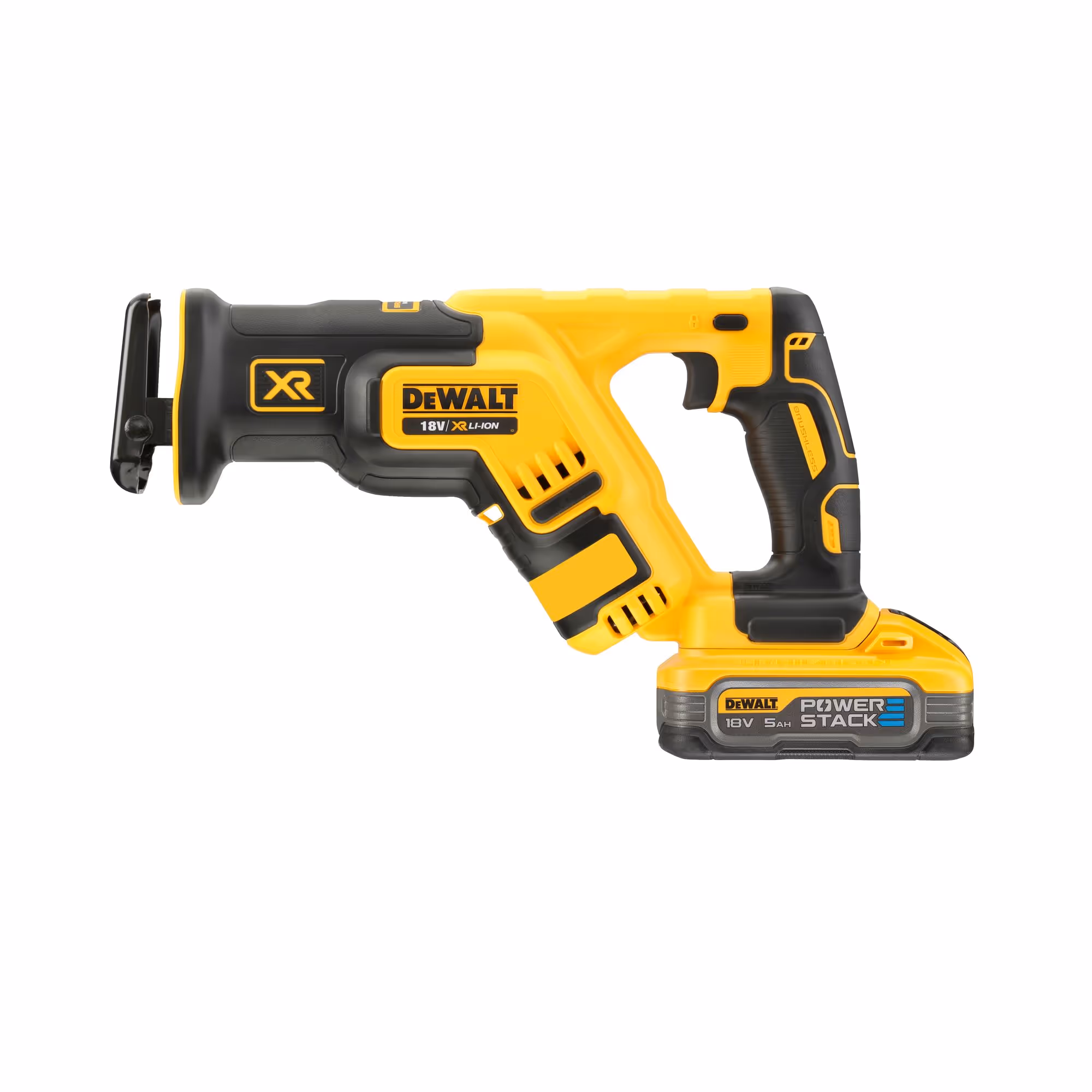 Scie sabre Compacte XR 18V 5Ah Li-Ion Brushless - POWERSTACK avec batteriesScie sabre Compacte XR 18V 5Ah Li-Ion Brushless - POWERSTACK avec batteries