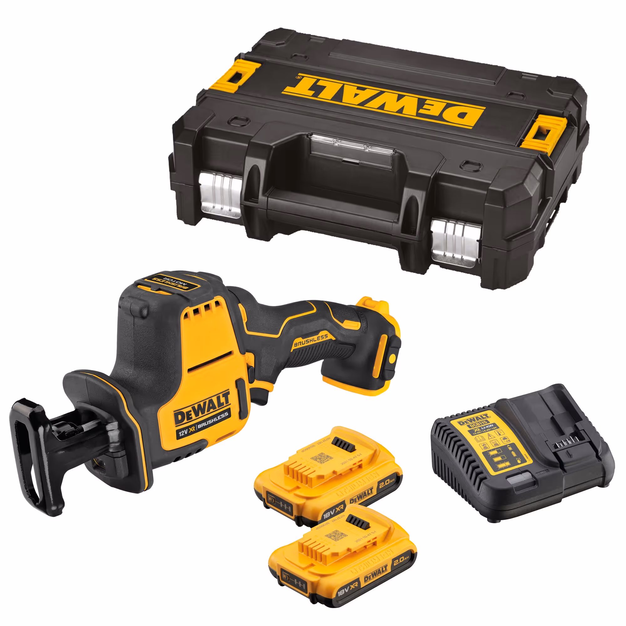 Scie sabre Compacte XR 12V 2Ah Li-Ion Brushless avec batteries