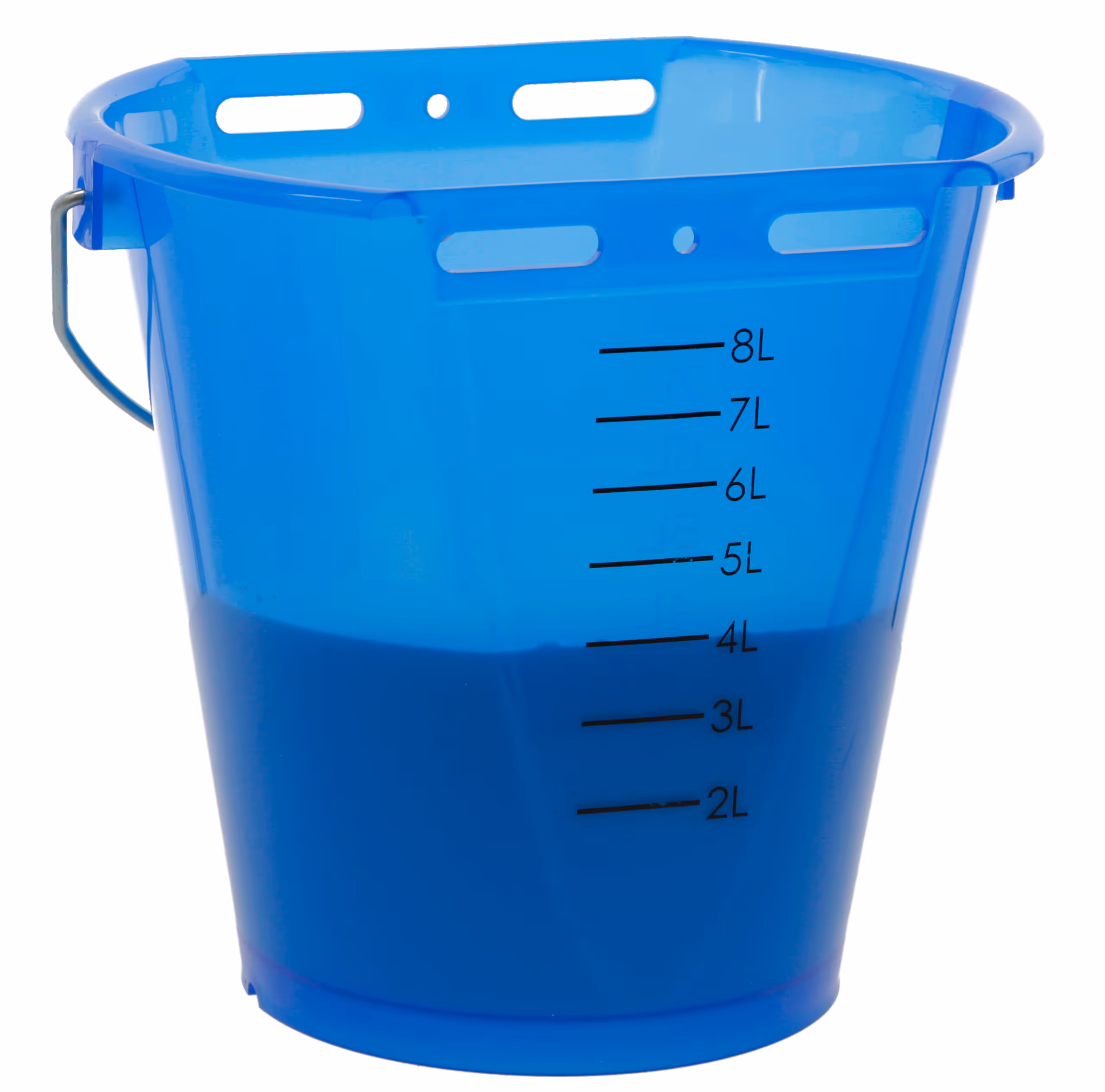 Seau à veau transparent bleu, 8L