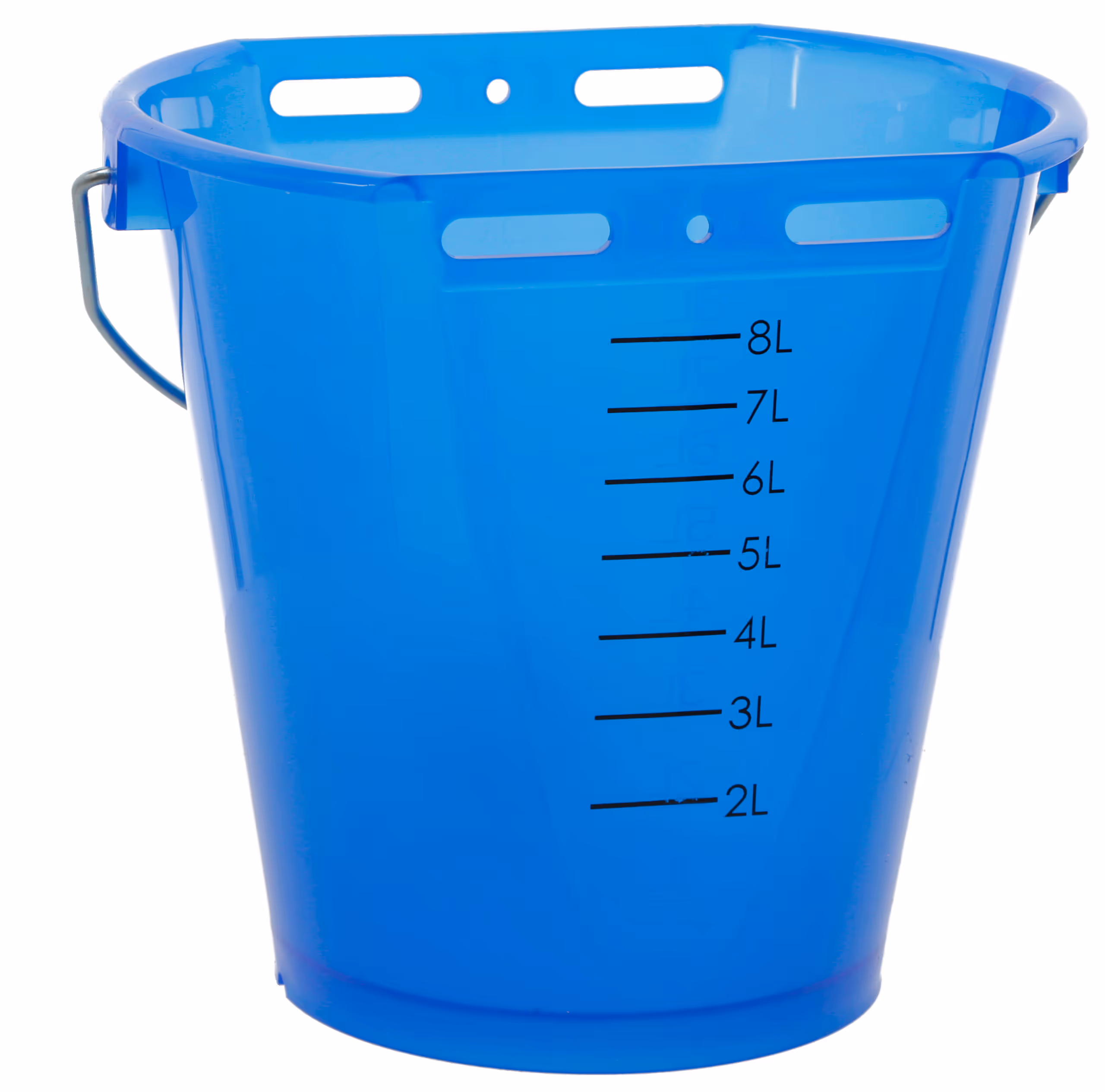 Seau à veau transparent bleu, 8L