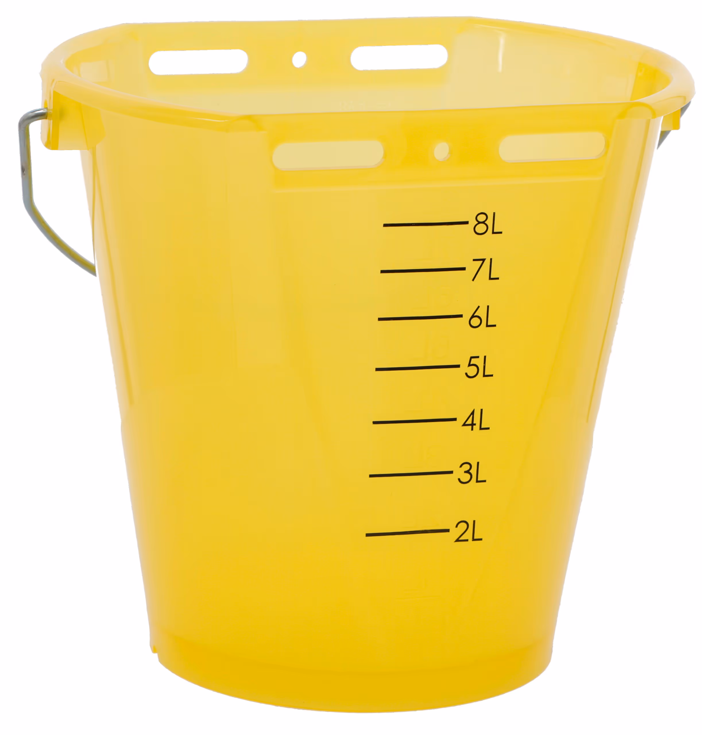 Seau à veau transparent jaune, 8L