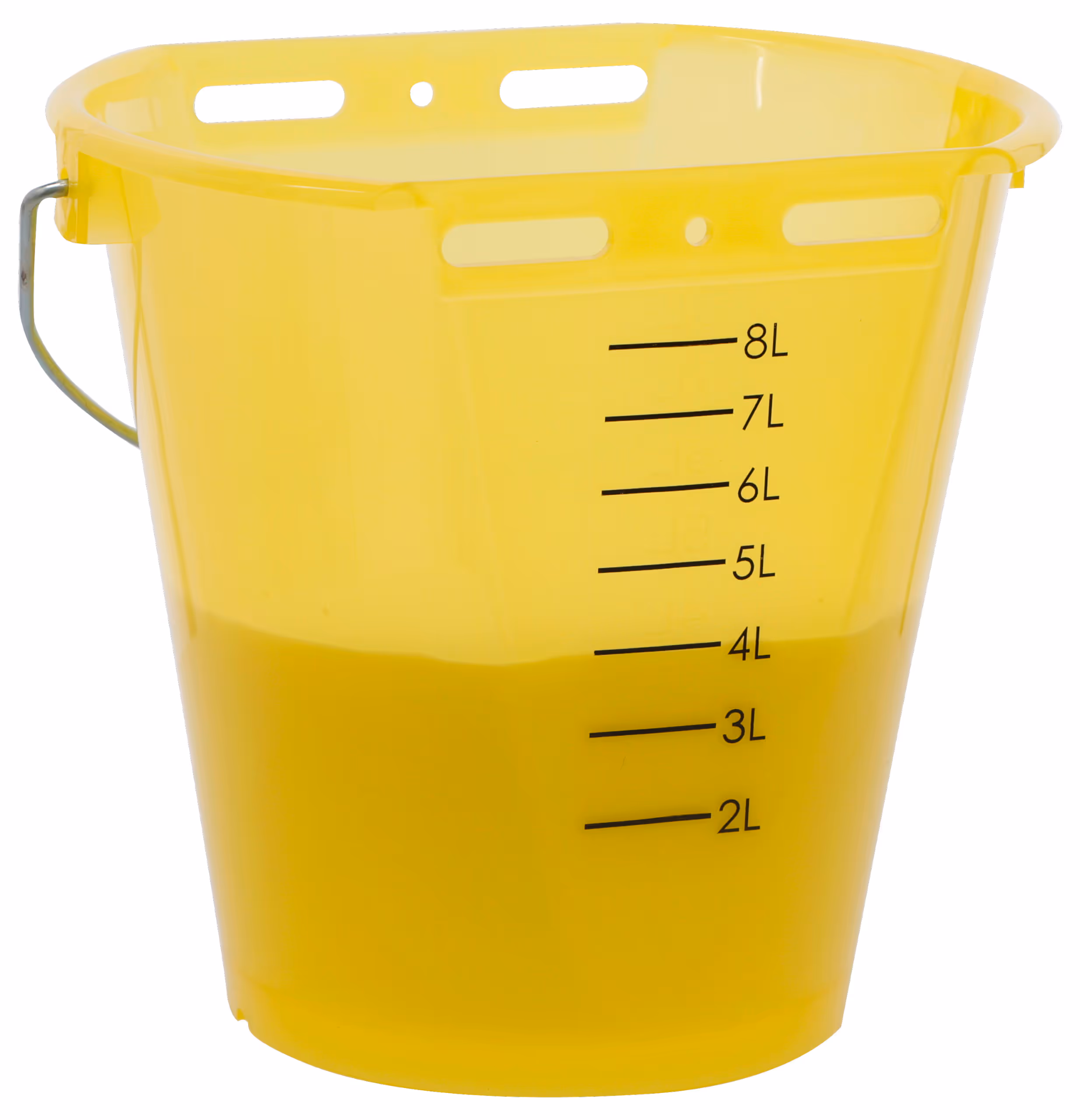 Seau à veau transparent jaune, 8L
