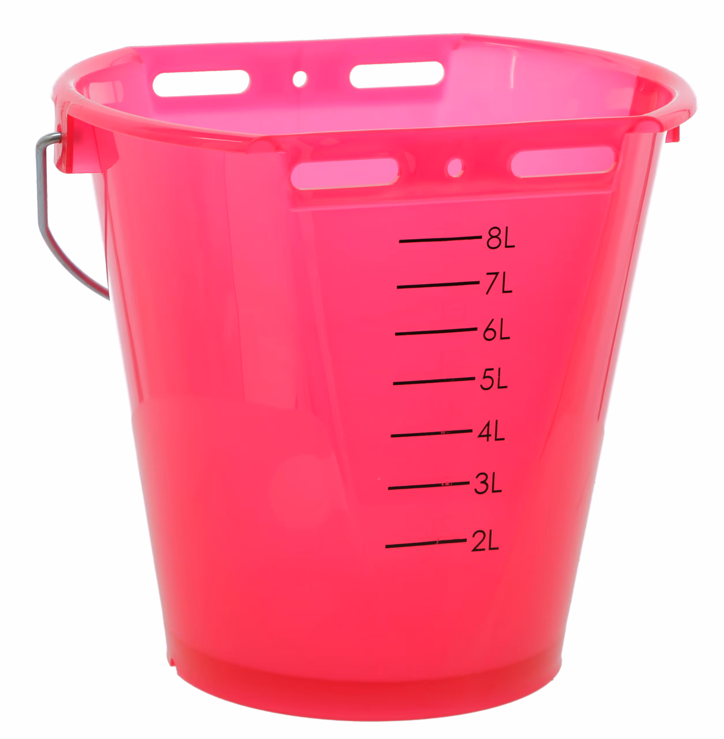 Seau à veau transparent rose, 8L