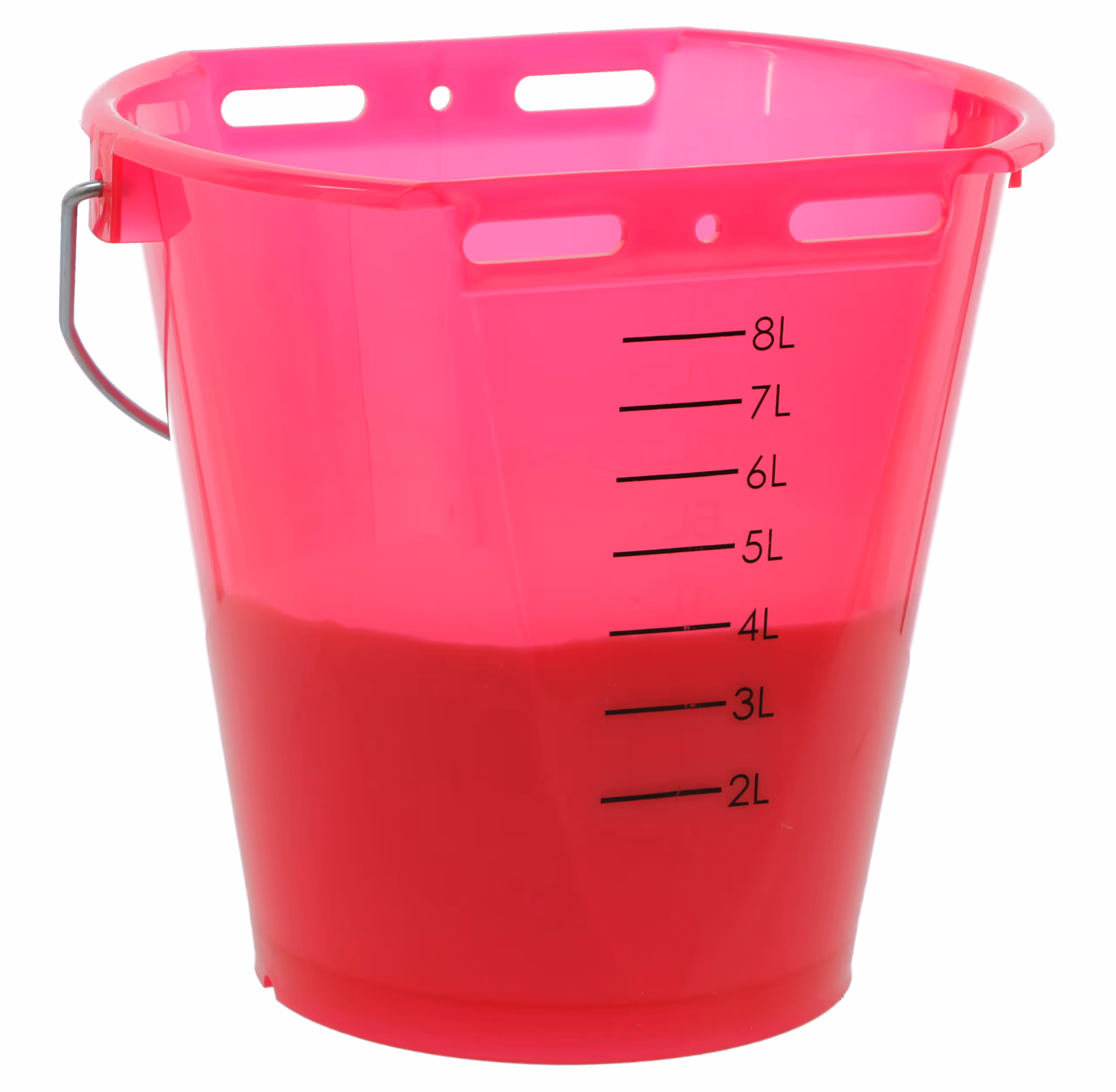 Seau à veau transparent rose, 8L