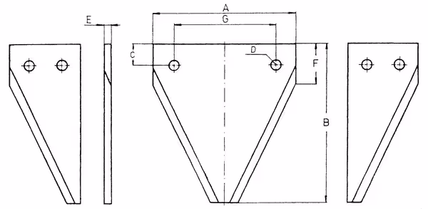 Section faucillée dessus avec tenon ESM 3440991