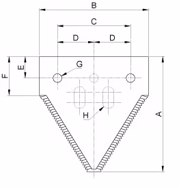 Section sur-faucillée 82.5x76 mm New Holland 365110