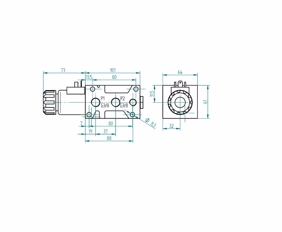 Sélecteur de fonction 6 voies 12 V 50L montage en ligne adaptable