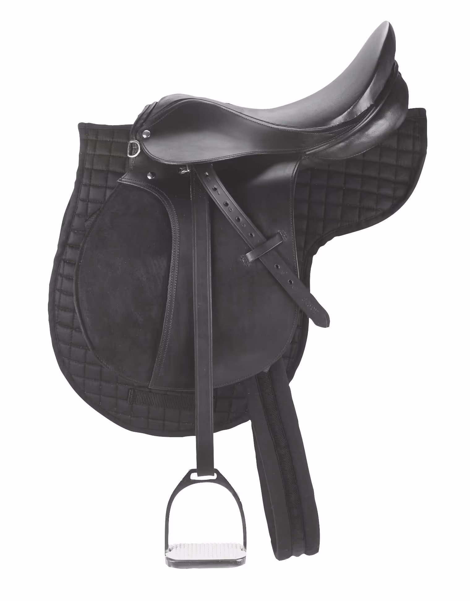 Selle mixte équipée poney noire, 16''
