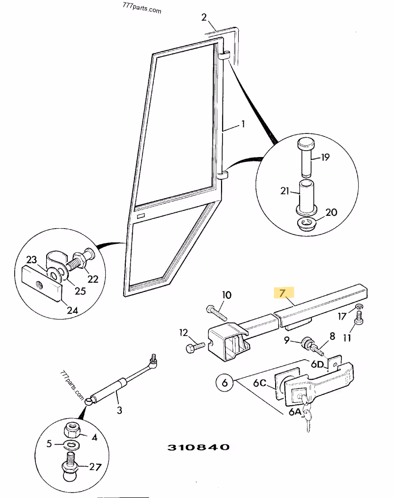 SERRURE INT GAUCHE JCB REF 123/02450