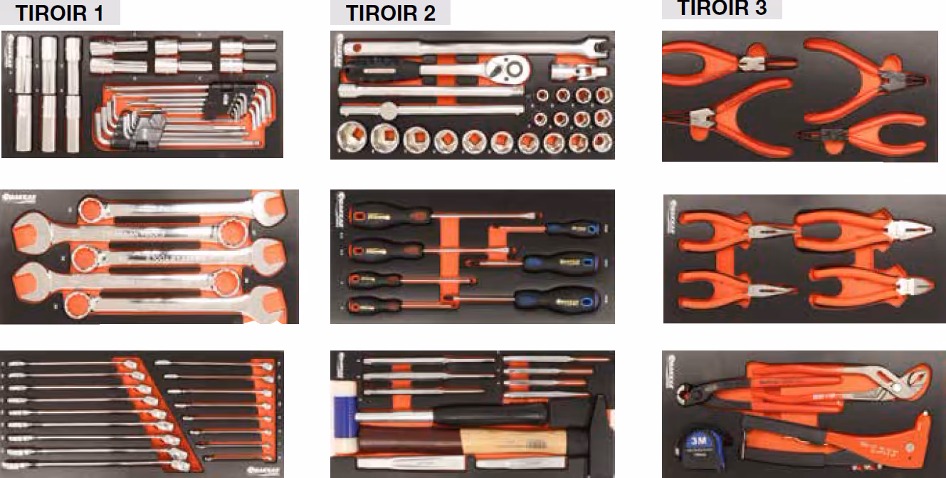 Servante atelier Drakkar 7 tiroirs dont 3 pleins Origine