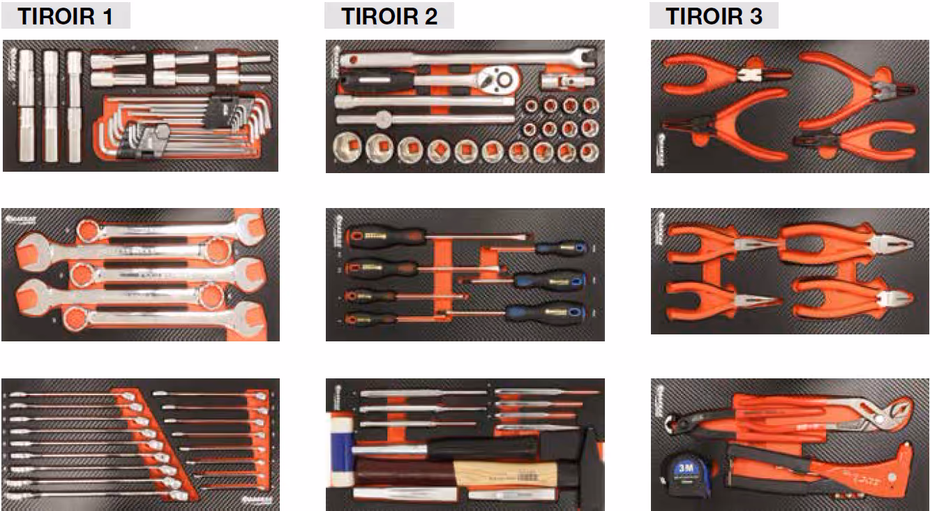 Servante atelier Drakkar 7 tiroirs 09144 + 3 tiroirs Origine