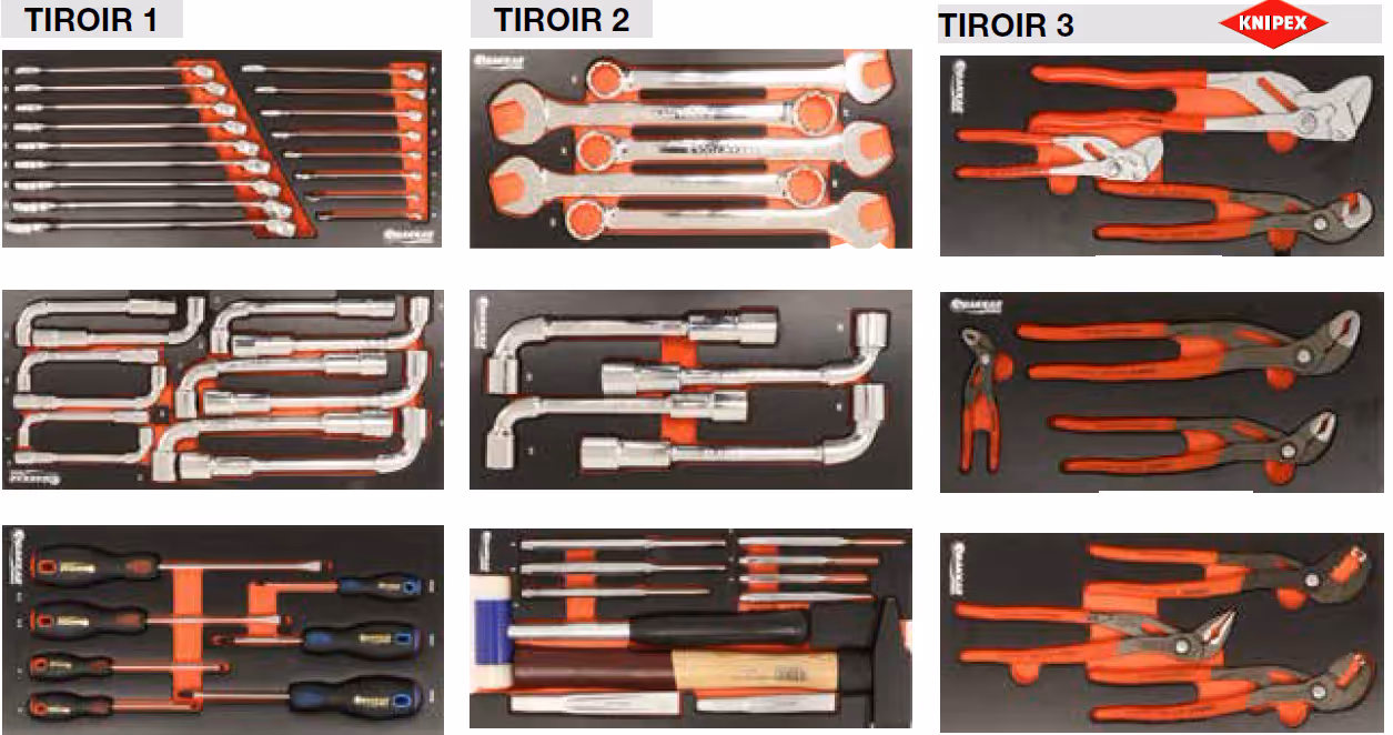 Servante atelier Drakkar 7 tiroirs 09217 + 5 tiroirs Origine