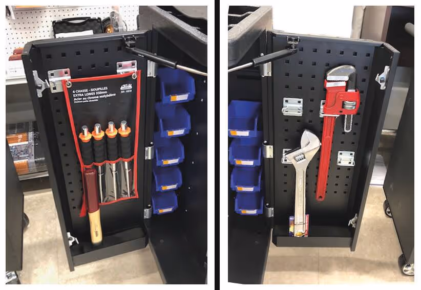 SERVANTE A PORTES 09258 +4 TIROIRS MODULES CARBONE - 107 OUTILS