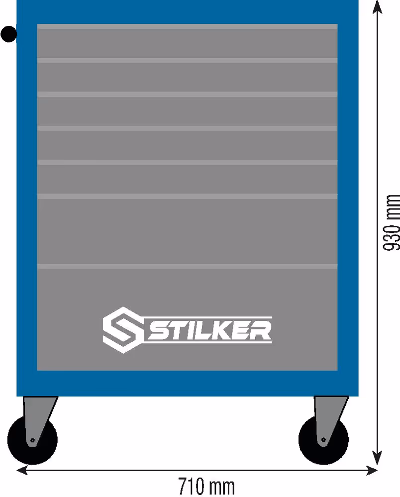 SERVANTE D'ATELIER 7 TIROIRS - 93 cm - PLATEAU EN ABS