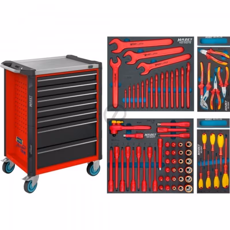 Servante d'atelier Assistent, outils et 7 tiroirs inclus