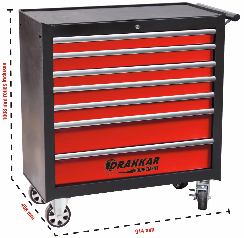 Servante XXL 7 tiroirs 914x458x1008 mm