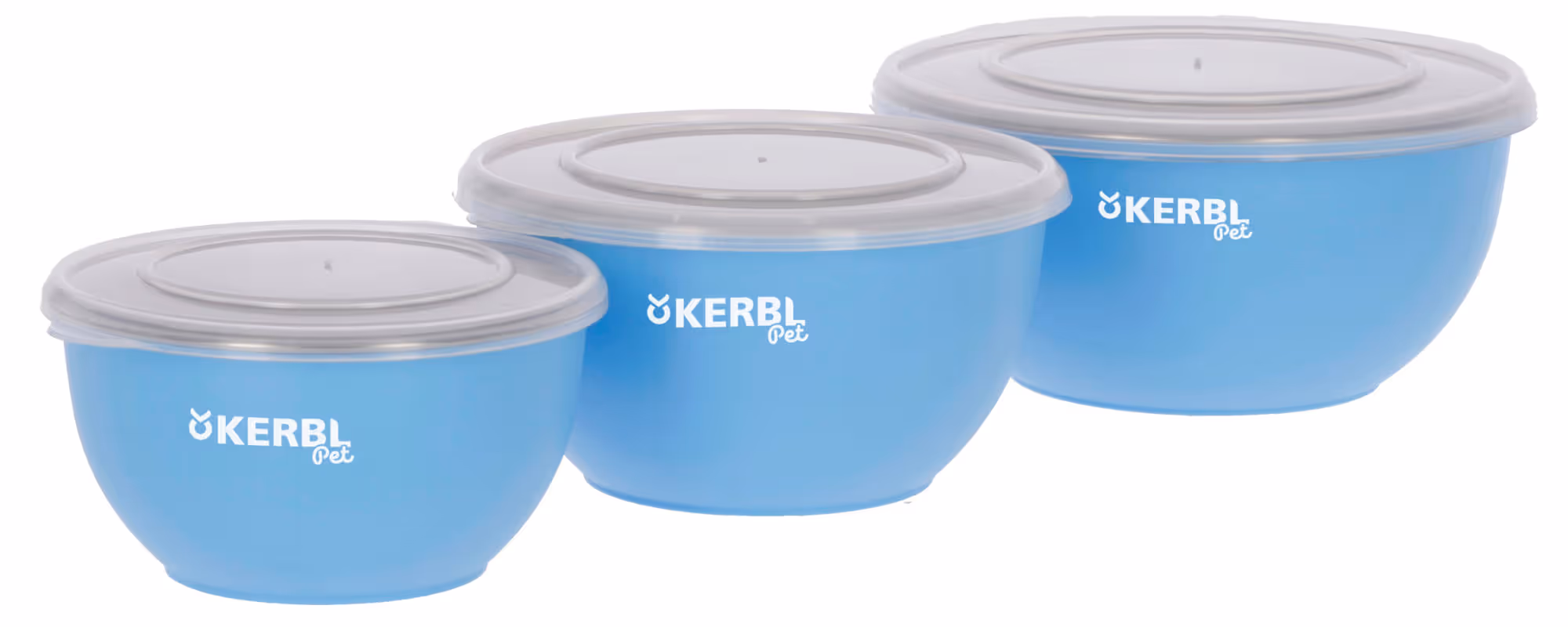 Set de 3 gamelles refermables bleu, 550ml/900ml/1200ml