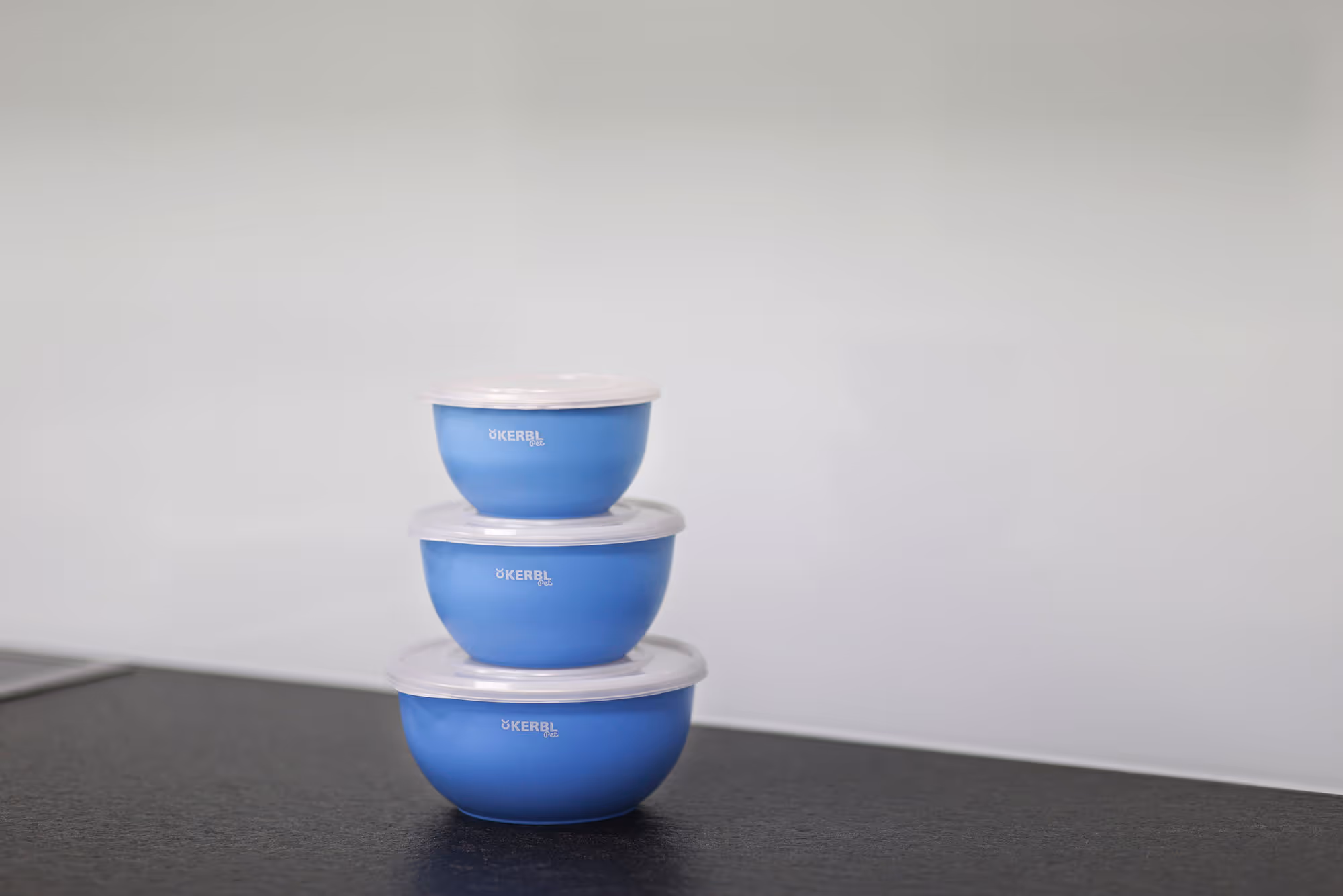 Set de 3 gamelles refermables bleu, 550ml/900ml/1200ml