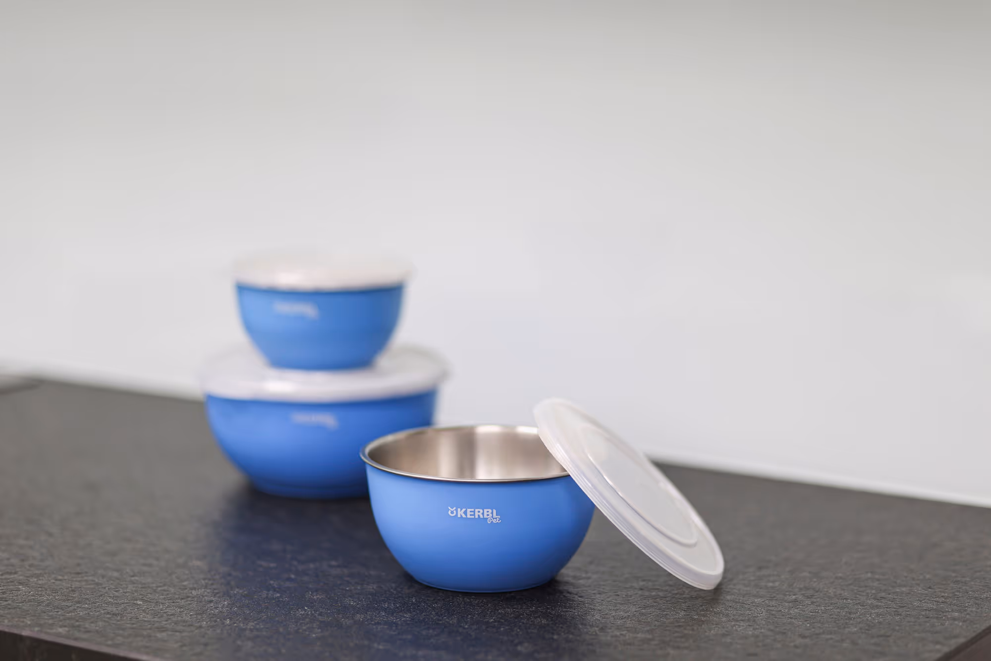 Set de 3 gamelles refermables bleu, 550ml/900ml/1200ml