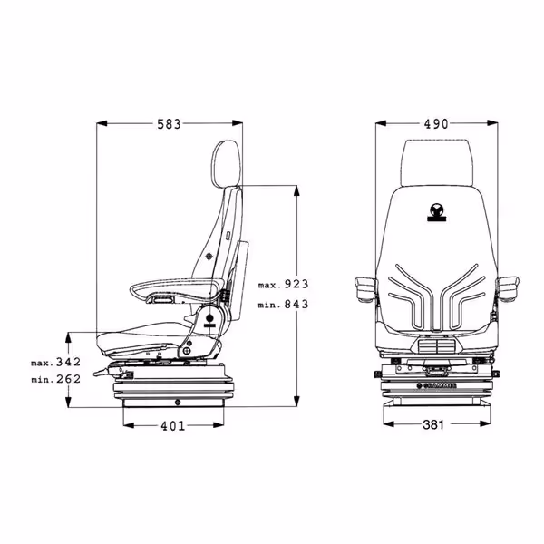Siege tracteur Actimo M - Grammer